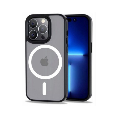 Husa iPhone 13 Pro, Tech-Protect Magmat MagSafe, Black-Clear